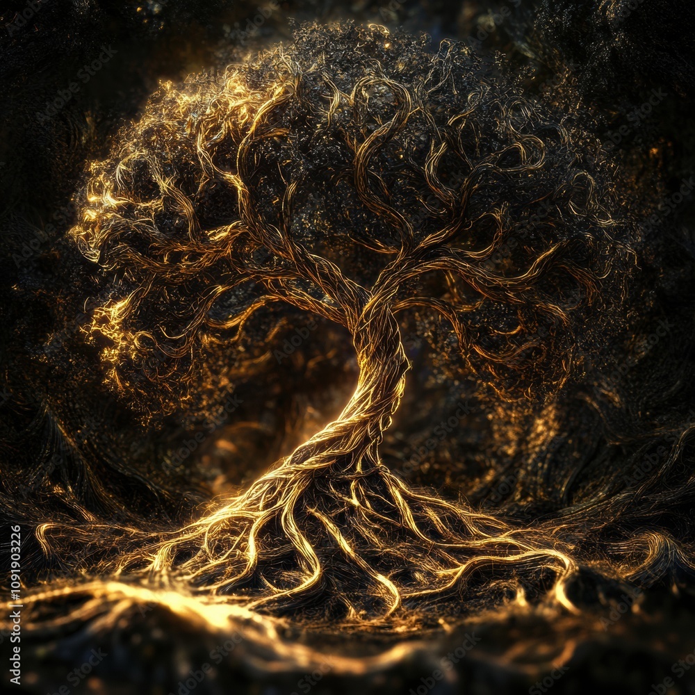Poster this captivating tree of life showcases intricate branches and roots, symbolizing deep interconnecte