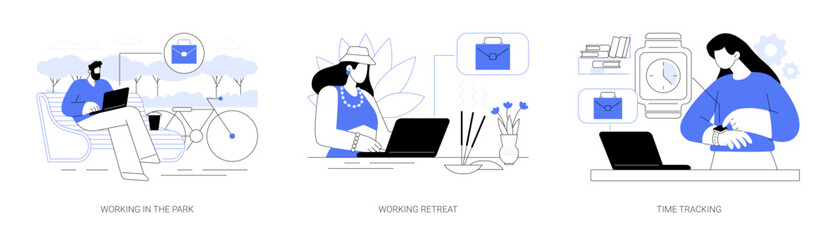 Digital nomad isolated cartoon vector illustrations se