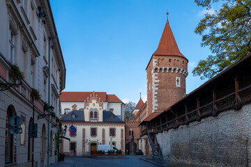 Krakow Old Town St. Mary's Basilica Main Market Square St Florians gate and Barbakan Royal Castle...