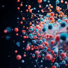 Abstract Colorful Particles in Motion Design
