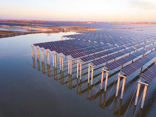 Fototapeta premium Solar panels green energy light energy