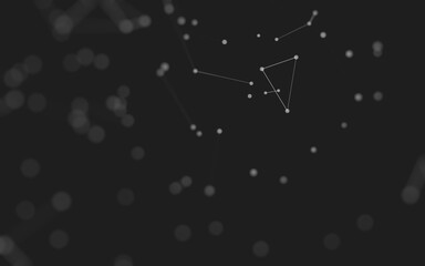Fototapeta premium Abstract background. Molecules technology with polygonal shapes, connecting dots and lines. Connection structure. Big data visualization.