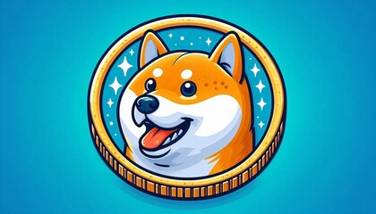 Fototapeta premium Shiba Inu Coin - digitale Währung