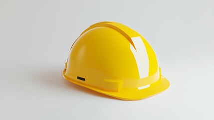 Fototapeta premium yellow worker helmet on white background