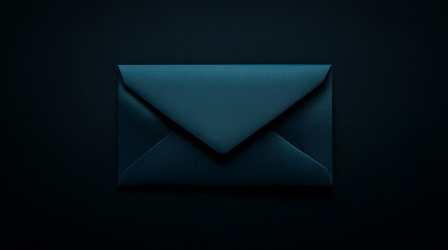 Elegant blue envelope with a black background