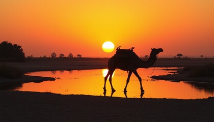 silhouette of a camel