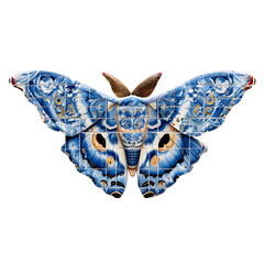 Azulejo Tile Moth Sticker With Intricate Artistic Details