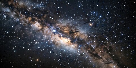 A star-filled universe on a black background, showcasing a vast expanse of space and time, universe, cosmic landscape, astronomy, stars