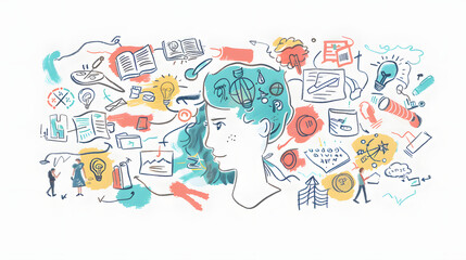 ethics in everyday life, application of moral principles and values to our daily activities and decisions, sketch mind map infographics with a white accent, png
