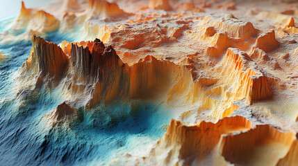 High-tech GIS Geodata Mapping with Terrain Model Visualization