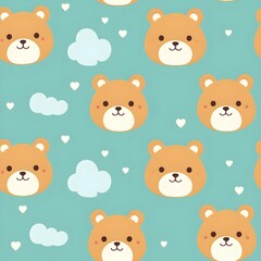 Fototapeta premium seamless pattern teddy bears background 