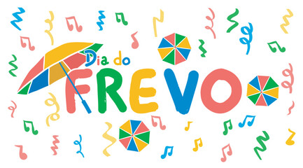 Frevo Day. Frevo is a folk dance and musical rhythm from the state of Pernambuco in Brazil celebrated on February 9. Transparent background.