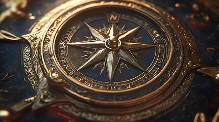 Obraz premium an ornate golden compass 