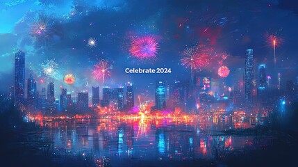 Obraz premium new year party background