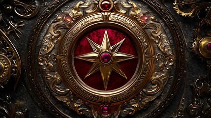 Obraz premium an ornate golden compass 
