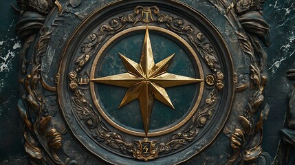 Obraz premium an ornate golden compass 