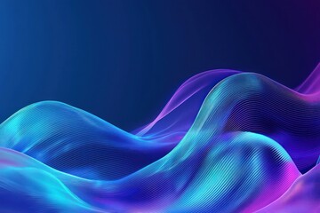 Obraz premium Liquid futuristic waves in blue and purple background