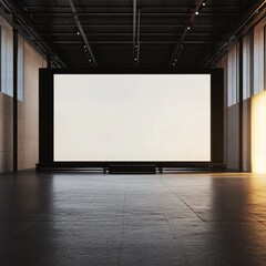 Fototapeta premium Empty modern auditorium with large blank screen.