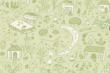 Fototapeta premium seamless pattern with houses