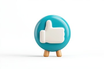 Fototapeta premium Vibrant Like Button Icon on Stand