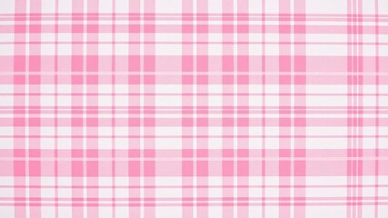 Classic pink plaid fabric background with intersecting lines of soft pink, white, and light gray creating a charming vintage look, pink, decoration