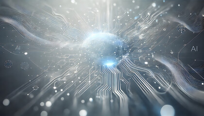 Minimalistic Futuristic AI-Themed Background with Ample Space for Text