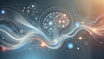 Minimalistic Futuristic AI-Themed Background with Ample Space for Text