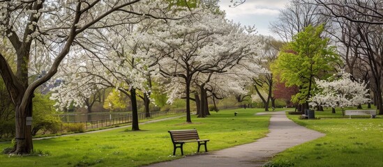 Fototapeta premium Cherry Blossoms Blooming in the Park