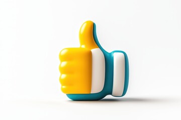 Colorful Thumb Up Figurine on White Background