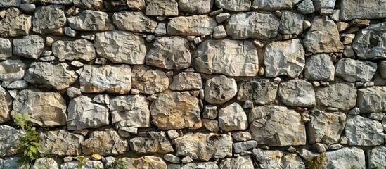 Textured Surface of Ancient Stone Wall