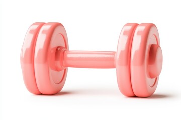 Obraz premium Pink Dumbbell on a White Background