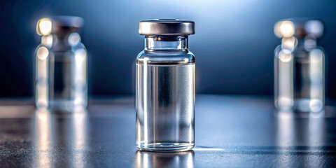 Blank realistic vial medicine bottle mockup empty label template, in front view, Medical vial for injection