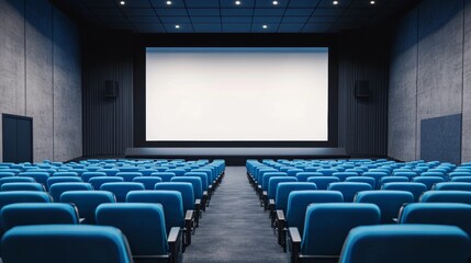 Naklejka premium Modern cinema interior with empty seating.