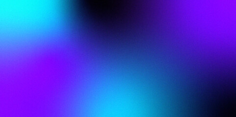 Blue purple grainy gradient vertical glowing abstract light wave on black noise texture background .Neon purple blue and mint green colorful gradient background Best design for your ad, poster, bann.	