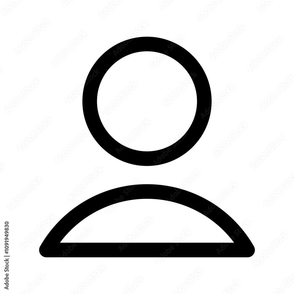 Poster user icon, login account sign, male person profile avatar symbol in circle . app web vector icon