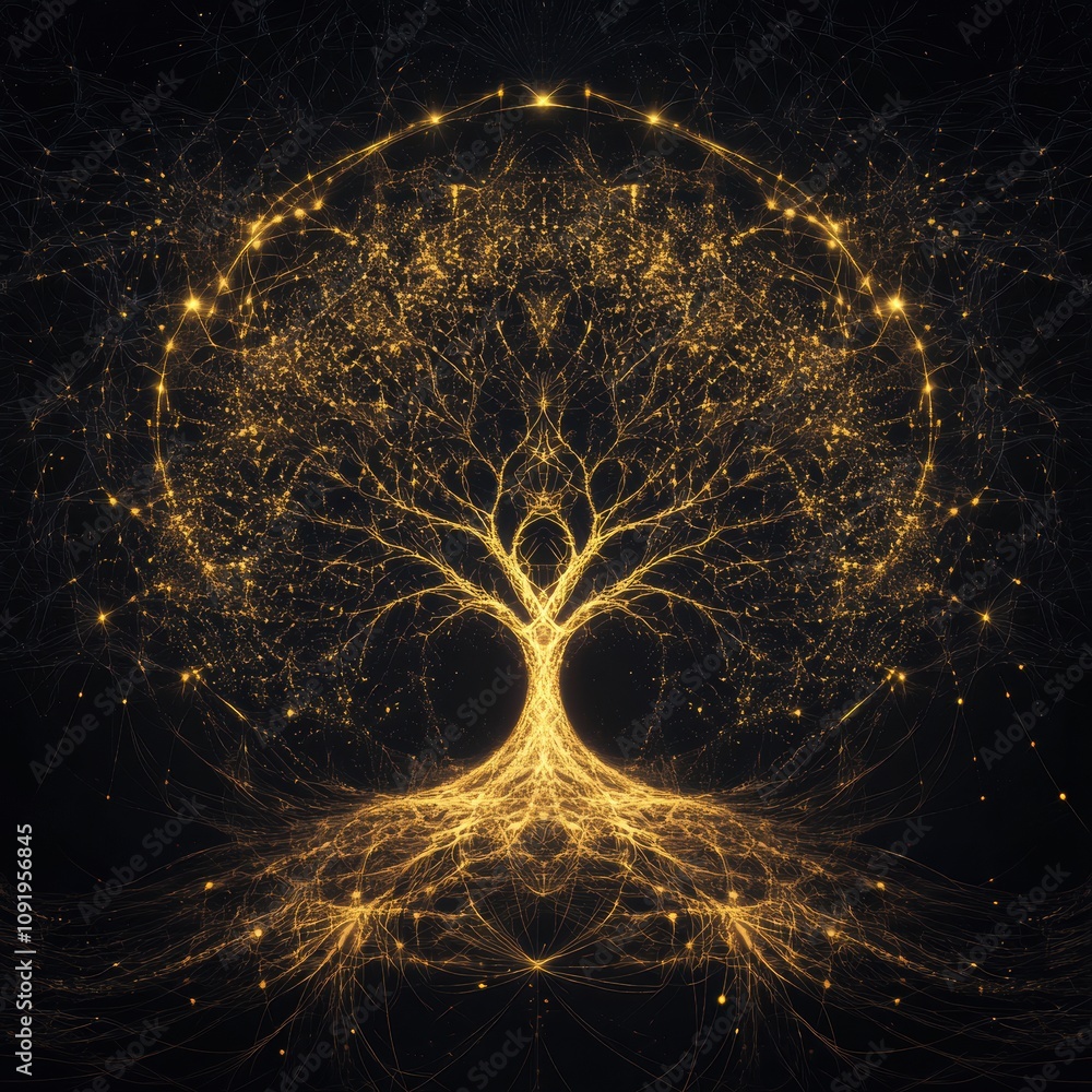 Leinwandbilder the essence of life through intertwining branches and roots, illustrating growth and interconnectedn