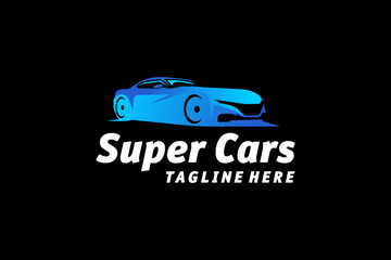 Illustration Auto Super Sports Outline Car Logo Design Silhoutte