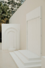 white architectural walls made of plaster