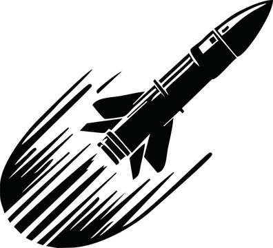 black rocket flying through space clip art preview