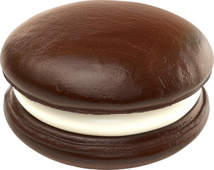 Chocolate macaron with creamy filling