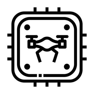 black drone inside circuit board clip art preview