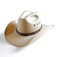 A classic cowboy hat with a wide brim and a curved crown, made of durable felt material in a neutral color, perfect for adding a touch of Western style to any outfit.