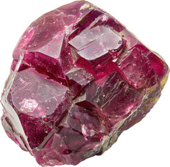Vibrant raw pink garnet gemstone