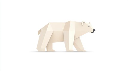 Fototapeta premium Abstract geometric polar bear illustration with minimalist design, perfect for environmental themes, wildlife conservation projects, and educational materials in creative formats.