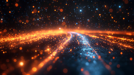 Fototapeta premium Abstract Glowing Lines Depicting High-Speed Optical Data Transmission