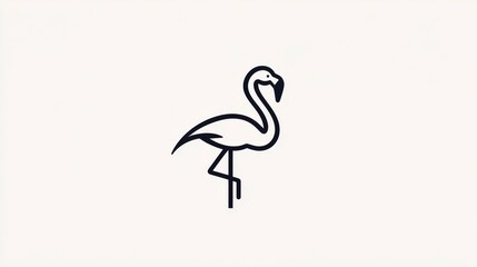 Fototapeta premium Elegant Minimalist Flamingo Line Art Illustration Perfect for Modern Decor, Branding, and Nature-Themed Designs Featuring a Stylish and Chic Design Element