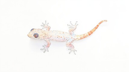 Detailed Illustration of a Colorful Gecko on a White Background Featuring Exquisite Patterns and Unique Features Ideal for Nature and Wildlife Themes