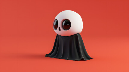  ghost wearing a black Cloak 3D