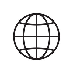 Obraz premium line icon globe earth global design vector illustration