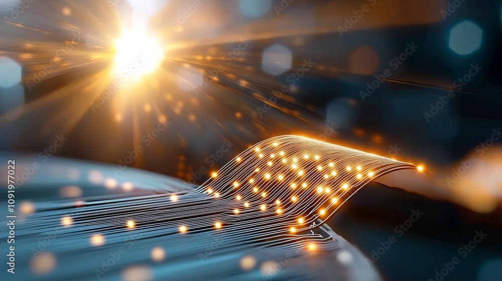 Poster dynamic glowing nodes interacting in an abstract blockchain sphere digital realm visual art technolo